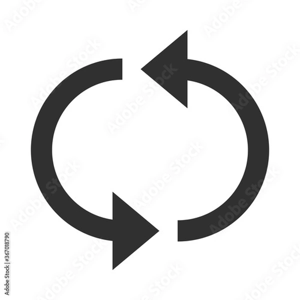 Fototapeta arrows icon shape pointer reload progress silhouette style