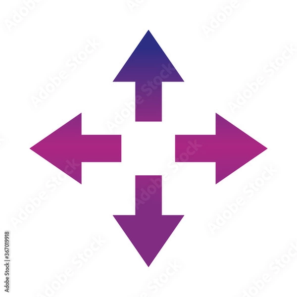 Obraz arrows icon of elements in various directions gradient style