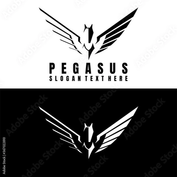 Obraz pegasus logo design icon vector