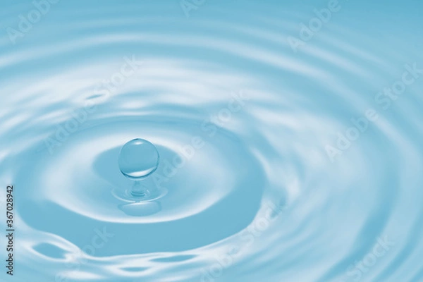 Obraz Water Drop - Pure clear and transparent of water and ripple in bright background. Creative modern concept, for graphic design, website, poster, placard and wallpaper.