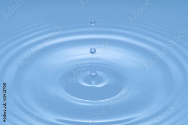Fototapeta Water Drop - Pure clear and transparent of water and ripple in bright background. Creative modern concept, for graphic design, website, poster, placard and wallpaper.