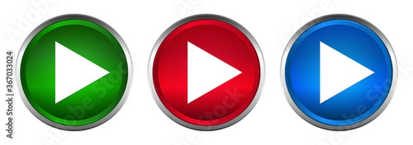 Fototapeta Play icon supreme round button set design illustration