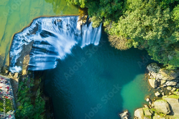 Obraz Shifen Waterfall Aerial View - Famous nature landscape of Taiwan, shot in Pingxi District, New Taipei, Taiwan.