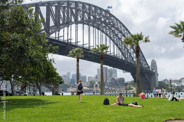 Fototapeta Scena panoramiczna z mostu Sidney w lutym 2018 r