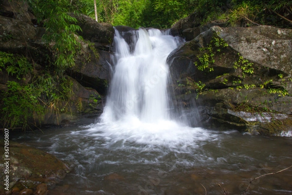 Fototapeta small waterfall in the forest