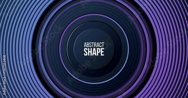 Fototapeta abstract blue light background with stepped rings geometric shapes