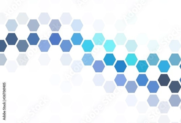 Fototapeta Light Orange vector backdrop with hexagons.