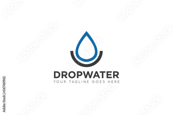 Fototapeta modern drop water logo and icon vector illustration
