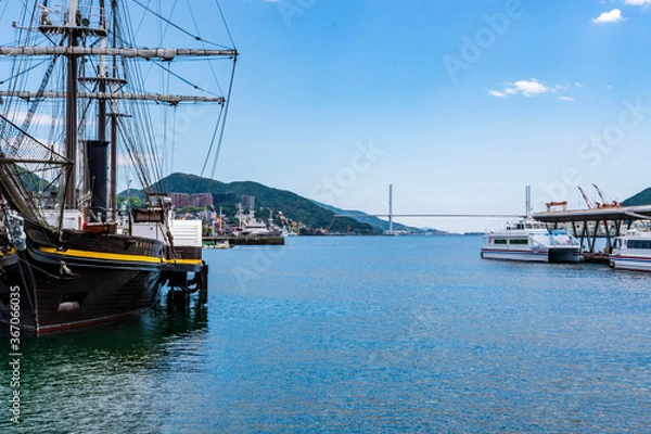 Fototapeta 長崎県長崎市　出島ワーフ・長崎港周辺の風景