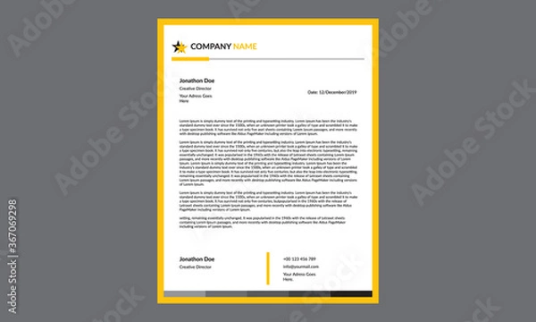 Obraz Corporate LatterHead Template Design