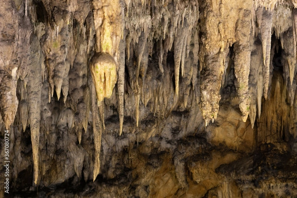 Obraz Stalactite decorations in the dark cave