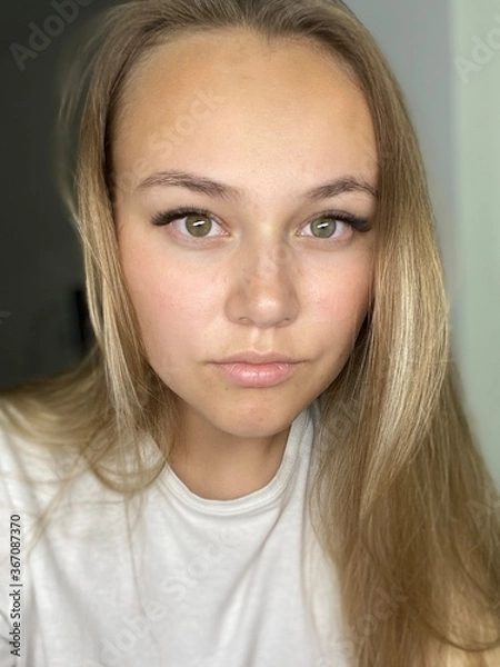 Obraz Portrait of a young woman with happy emotions