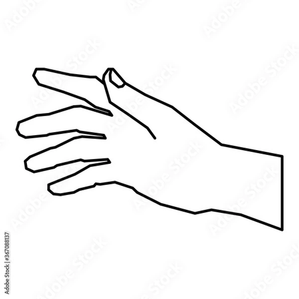 Obraz Outline man hand on white background