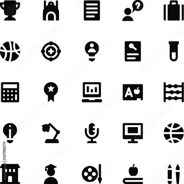 Fototapeta School and Education Vector Icons 3