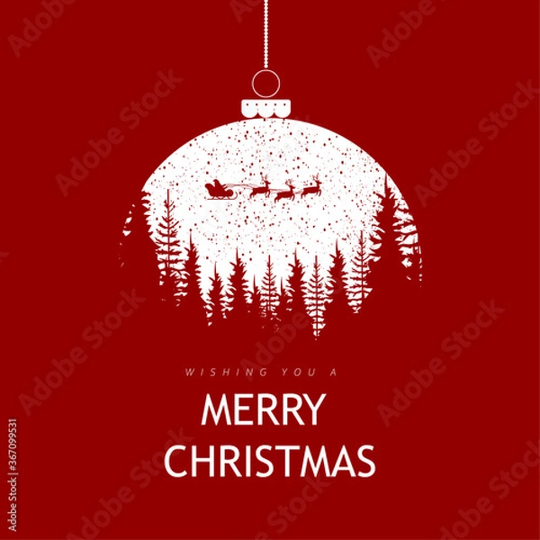 Obraz red christmas ball