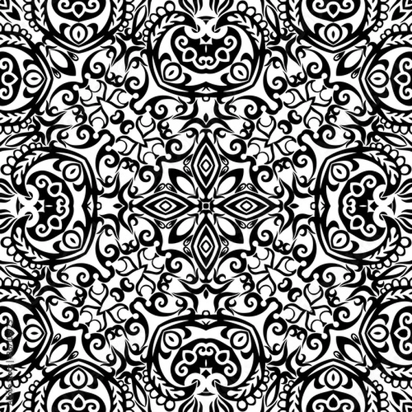 Fototapeta Vector ethnic hand drawn ornamental background.