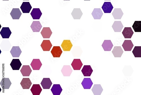 Fototapeta Light Green vector texture with colorful hexagons.