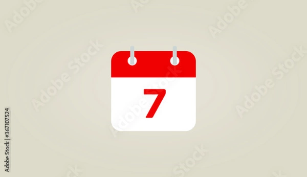 Obraz Vector Flat Calendar icon. Flat style. Day, Month, Date. Countdown Illustration.