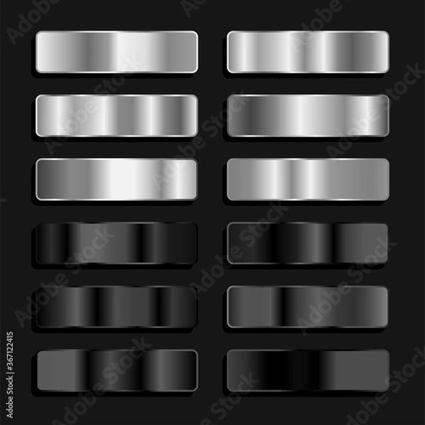 Fototapeta silver titanium iron color palette metallic gradient