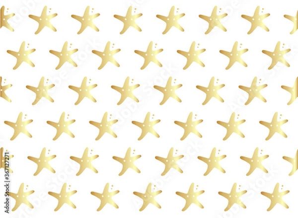 Fototapeta Seamless sea cute pattern with starfish summer pattern vector