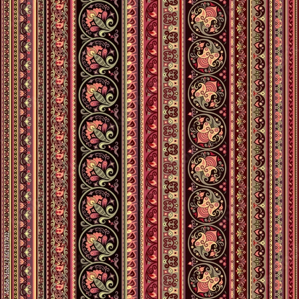 Obraz Abstract ethnic stripe pattern, vector background