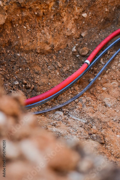 Fototapeta Construction Work With Cables
