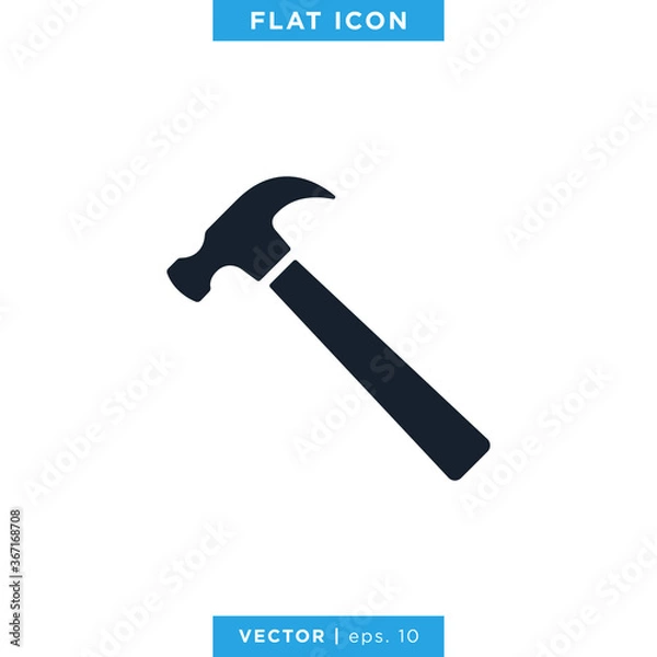 Fototapeta Hammer Icon Vector Design Template