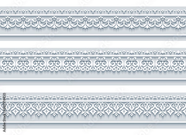 Fototapeta Modern vector ornamental stripe backgrounds set