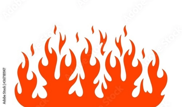 Fototapeta Fire flame logo. Isolated fire flame on white background