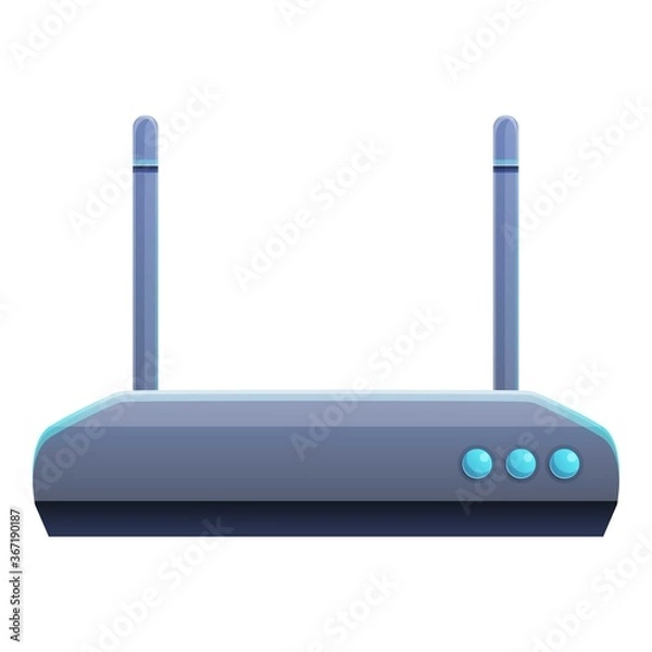 Obraz Wifi remote router icon. Cartoon of wifi remote router vector icon for web design isolated on white background