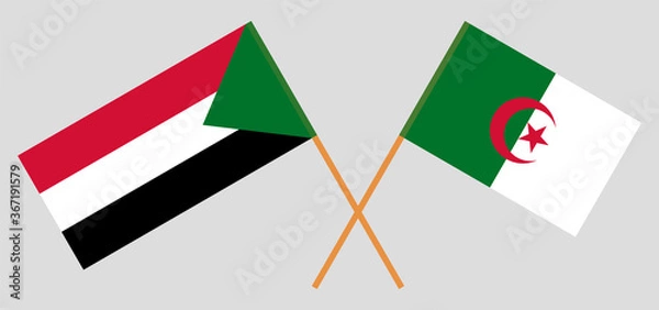 Fototapeta Crossed flags of Algeria and Sudan