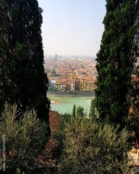 Obraz View from the mountain to the old town