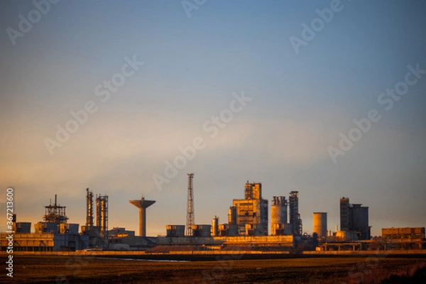 Obraz oil refinery at sunset