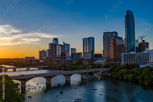 Fototapeta Austin Texas Downtown Aerial