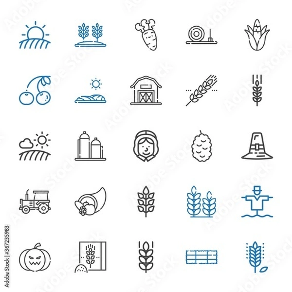 Fototapeta harvest icons set
