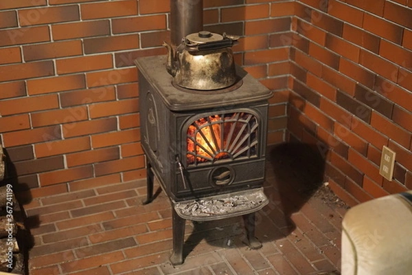 Obraz old stove with fireplace