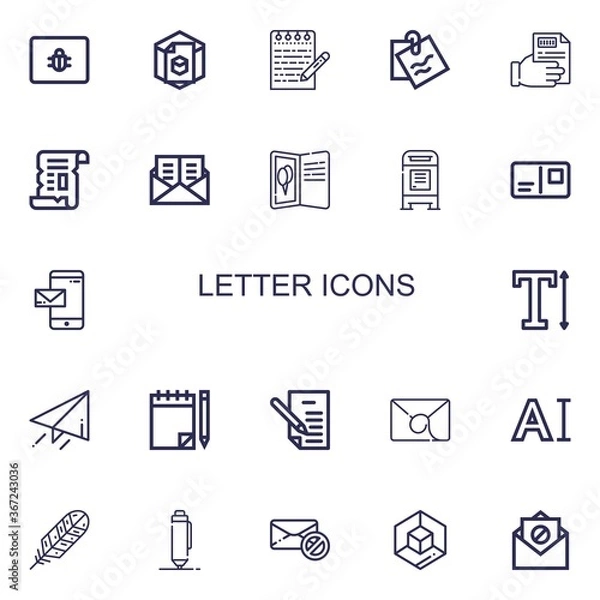 Fototapeta Editable 22 letter icons for web and mobile