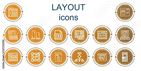 Obraz Editable 14 layout icons for web and mobile
