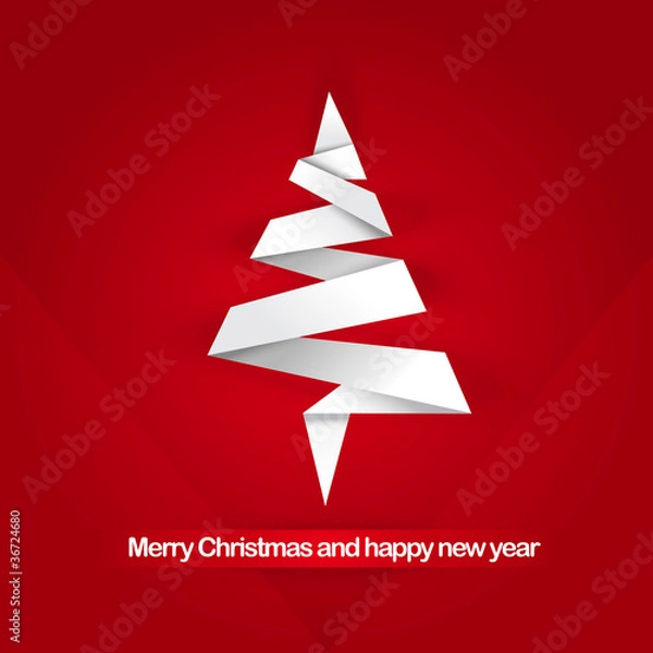 Fototapeta Abstract vector background with Christmas tree