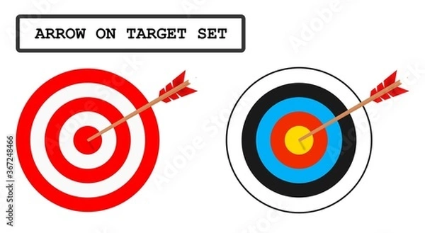 Obraz Target with arrow, bullseye vector icons.