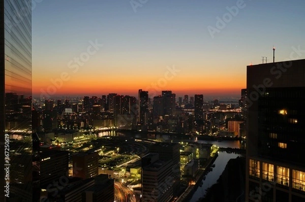 Fototapeta 東京の夜明け