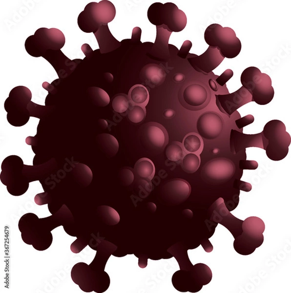 Obraz A red virus isolated over white