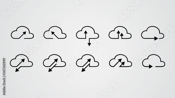 Obraz cloud tech collection vector illustration