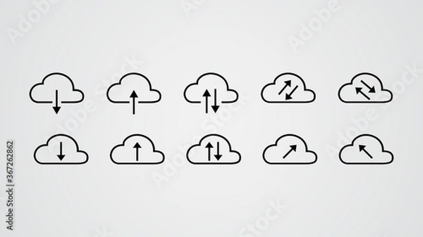 Obraz cloud tech collection vector illustration