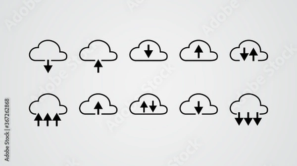 Obraz cloud tech collection vector illustration
