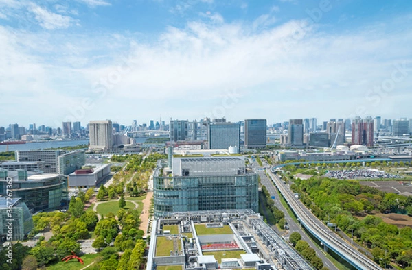 Obraz 東京湾岸のお台場エリア全景（東京都江東区・港区）