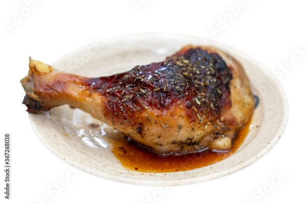 Obraz Baked chicken dish with honey and herbs.