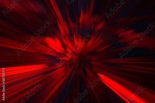 Fototapeta Red explosion abstract background for design and decoration, rays and flashes