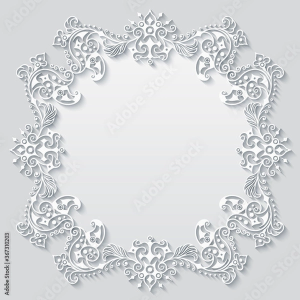 Fototapeta Vector abstract ornamental nature vintage frame.