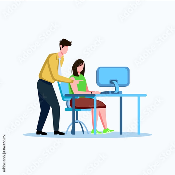 Fototapeta Boy working on computer